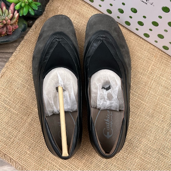 NIB Earthies Ferro Suede Leather Flats Loafers Shoes Dark Grey 8.5B - Picture 10 of 12